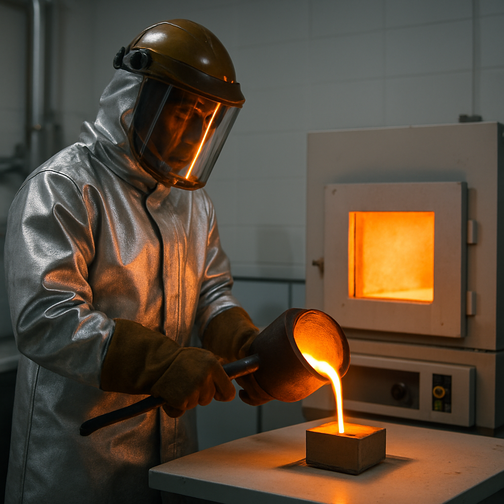 Proceso de ensayo al fuego en el laboratorio
